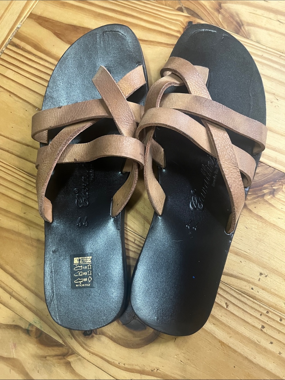 Cavallini Brown Strapy Women’s Slide Sandals - Picture 4 of 8
